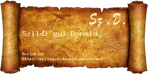 Szilágyi Donald névjegykártya