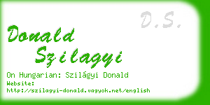 donald szilagyi business card