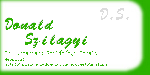 donald szilagyi business card